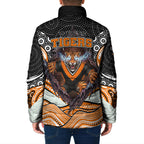 Wests Tigers Padded Jacket The Scream of Lightning Eyes - Indigenous Dot Ripping Effect