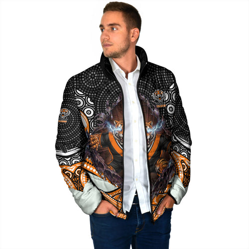 Wests Tigers Padded Jacket The Scream of Lightning Eyes - Indigenous Dot Ripping Effect
