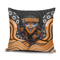 Wests Tigers Pillow Cover The Scream of Lightning Eyes - Indigenous Dot Ripping Effect