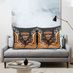 Wests Tigers Pillow Cover The Scream of Lightning Eyes - Indigenous Dot Ripping Effect
