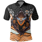 Wests Tigers Polo Shirt The Scream of Lightning Eyes - Indigenous Dot Ripping Effect