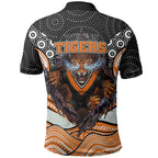 Wests Tigers Polo Shirt The Scream of Lightning Eyes - Indigenous Dot Ripping Effect