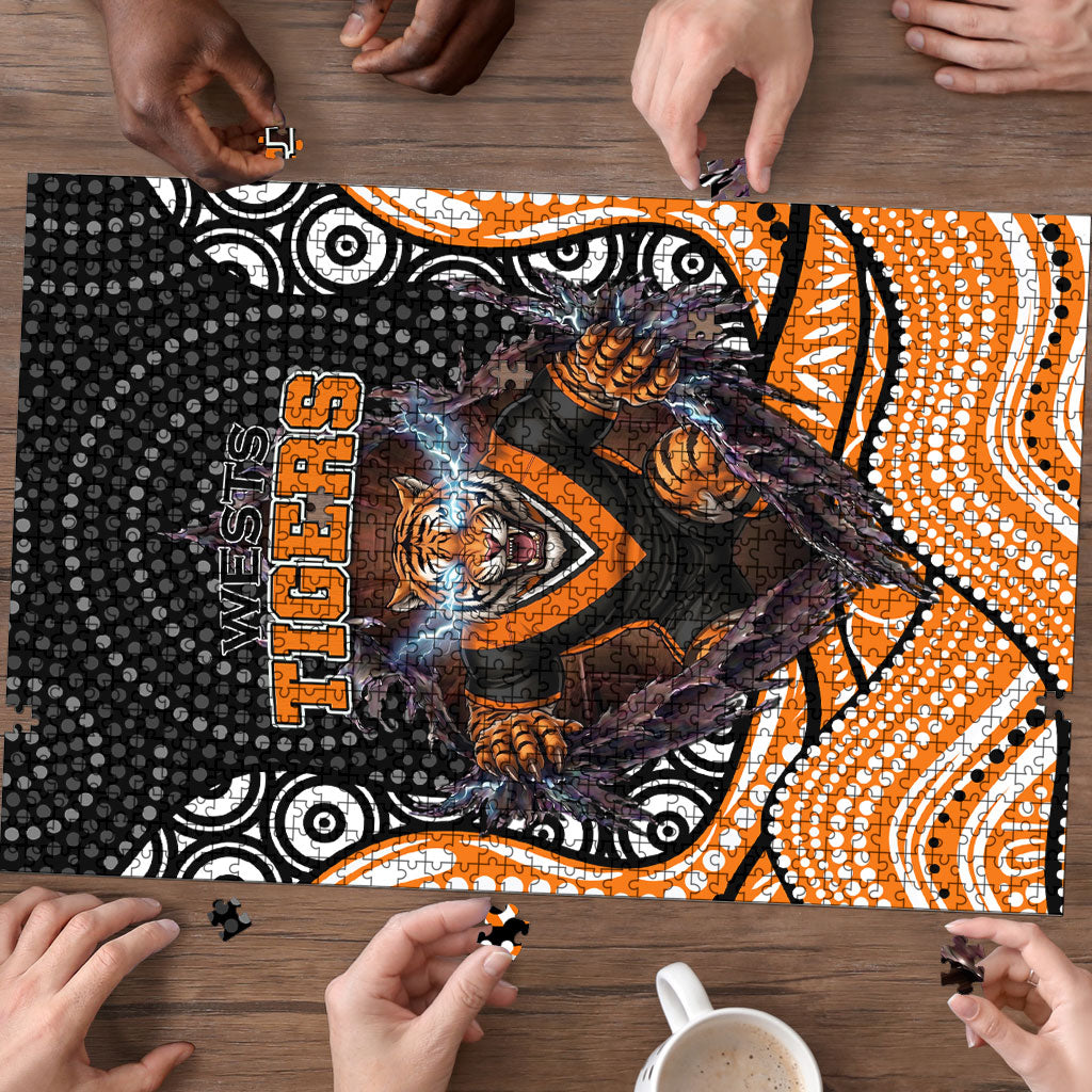 Wests Tigers Puzzle The Scream of Lightning Eyes - Indigenous Dot Ripping Effect