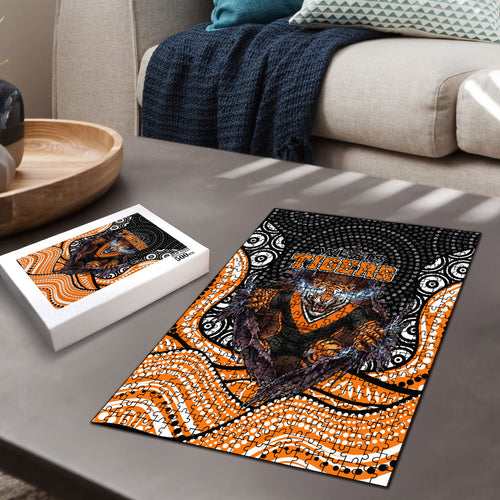 Wests Tigers Puzzle The Scream of Lightning Eyes - Indigenous Dot Ripping Effect