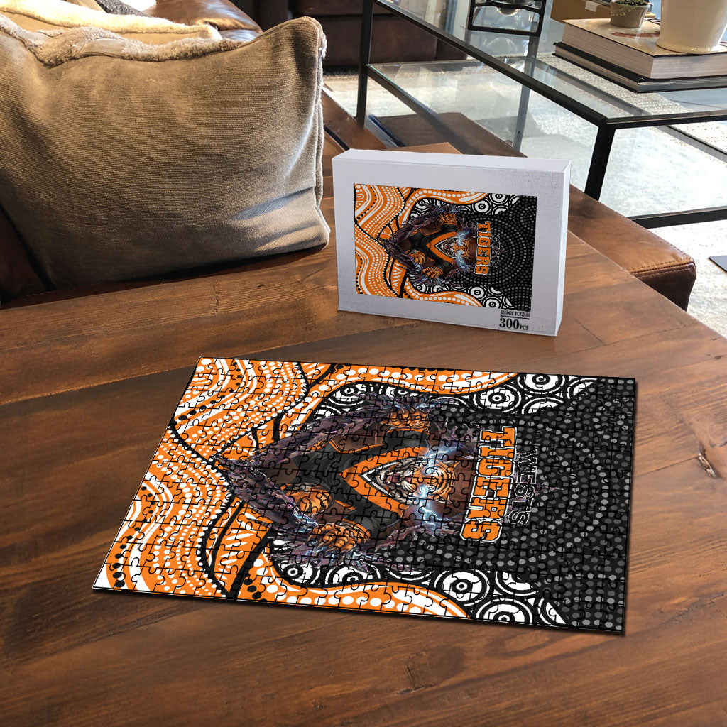 Wests Tigers Puzzle The Scream of Lightning Eyes - Indigenous Dot Ripping Effect