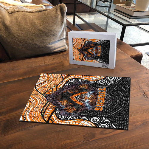 Wests Tigers Puzzle The Scream of Lightning Eyes - Indigenous Dot Ripping Effect