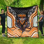 Wests Tigers Quilt The Scream of Lightning Eyes - Indigenous Dot Ripping Effect