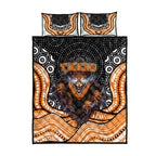 Wests Tigers Quilt Bed Set The Scream of Lightning Eyes - Indigenous Dot Ripping Effect