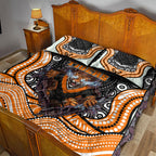 Wests Tigers Quilt Bed Set The Scream of Lightning Eyes - Indigenous Dot Ripping Effect
