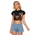 Wests Tigers Raglan Cropped T Shirt The Scream of Lightning Eyes - Indigenous Dot Ripping Effect