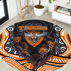 Wests Tigers Round Carpet The Scream of Lightning Eyes - Indigenous Dot Ripping Effect