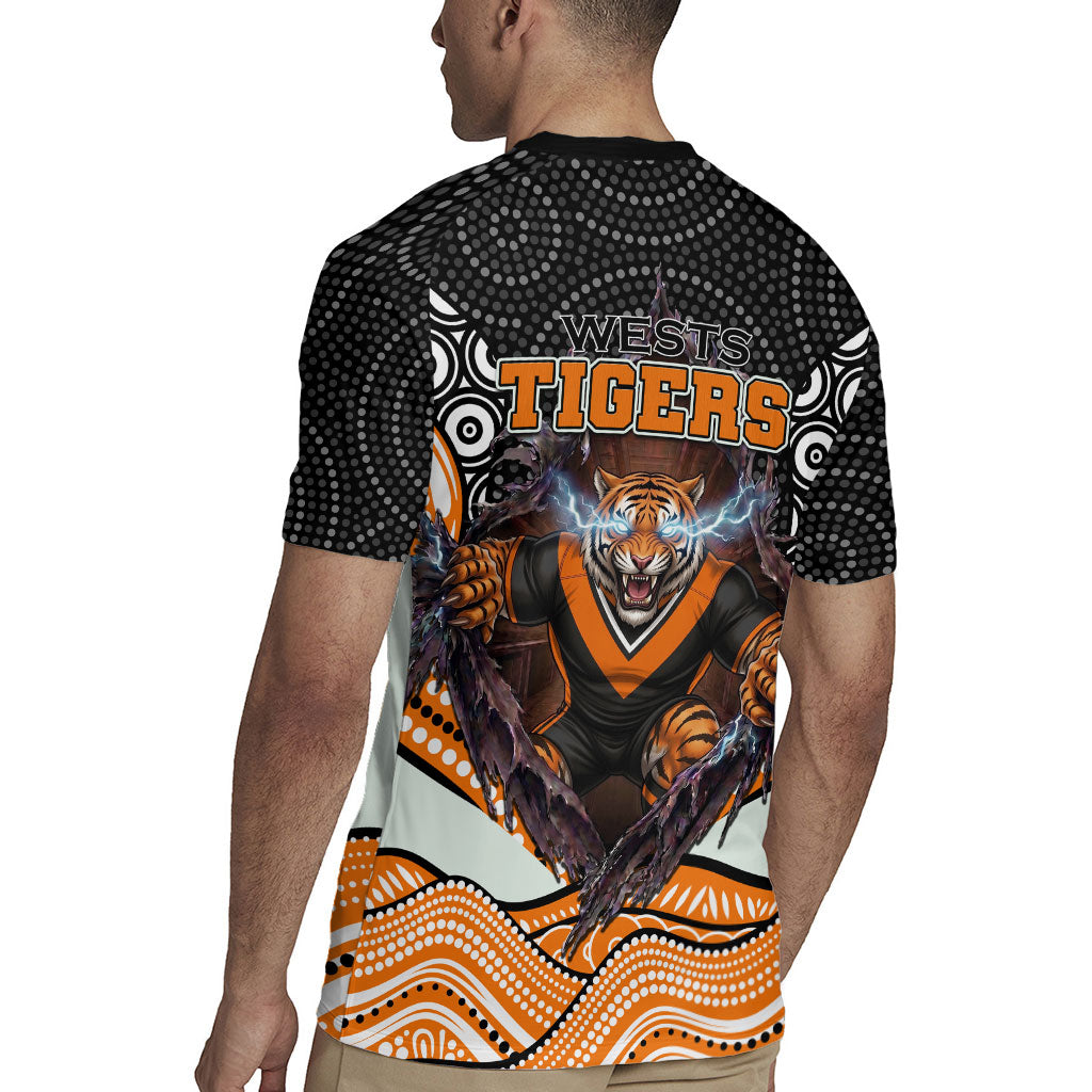 Wests Tigers Rugby Jersey The Scream of Lightning Eyes - Indigenous Dot Ripping Effect