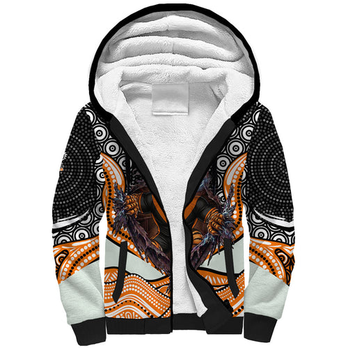 Wests Tigers Sherpa Hoodie The Scream of Lightning Eyes - Indigenous Dot Ripping Effect