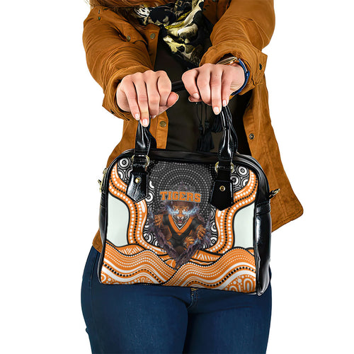 Wests Tigers Shoulder Handbag The Scream of Lightning Eyes - Indigenous Dot Ripping Effect