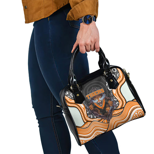 Wests Tigers Shoulder Handbag The Scream of Lightning Eyes - Indigenous Dot Ripping Effect