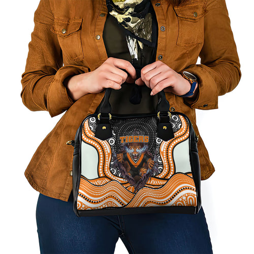 Wests Tigers Shoulder Handbag The Scream of Lightning Eyes - Indigenous Dot Ripping Effect