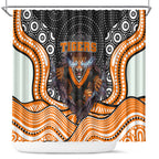 Wests Tigers Shower Curtain The Scream of Lightning Eyes - Indigenous Dot Ripping Effect