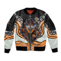 Wests Tigers Sleeve Zip Bomber Jacket The Scream of Lightning Eyes - Indigenous Dot Ripping Effect