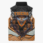 Wests Tigers Sleeveless Puffer Jacket The Scream of Lightning Eyes - Indigenous Dot Ripping Effect