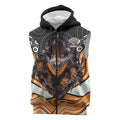 Wests Tigers Sleeveless Zip Hoodie The Scream of Lightning Eyes - Indigenous Dot Ripping Effect
