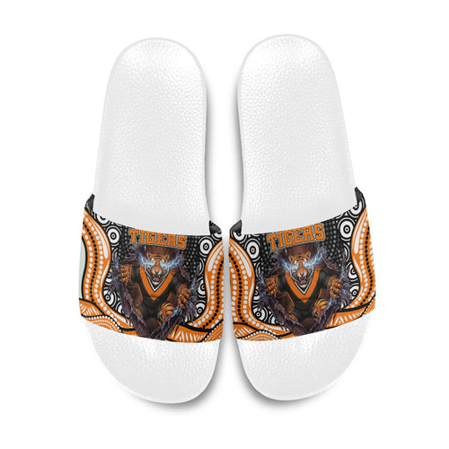 Wests Tigers Slide Sandals The Scream of Lightning Eyes - Indigenous Dot Ripping Effect