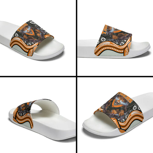 Wests Tigers Slide Sandals The Scream of Lightning Eyes - Indigenous Dot Ripping Effect