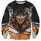 Wests Tigers Sweatshirt The Scream of Lightning Eyes - Indigenous Dot Ripping Effect