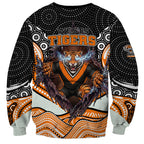 Wests Tigers Sweatshirt The Scream of Lightning Eyes - Indigenous Dot Ripping Effect