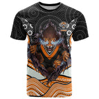 Wests Tigers T Shirt The Scream of Lightning Eyes - Indigenous Dot Ripping Effect
