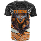 Wests Tigers T Shirt The Scream of Lightning Eyes - Indigenous Dot Ripping Effect
