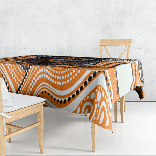 Wests Tigers Tablecloth The Scream of Lightning Eyes - Indigenous Dot Ripping Effect