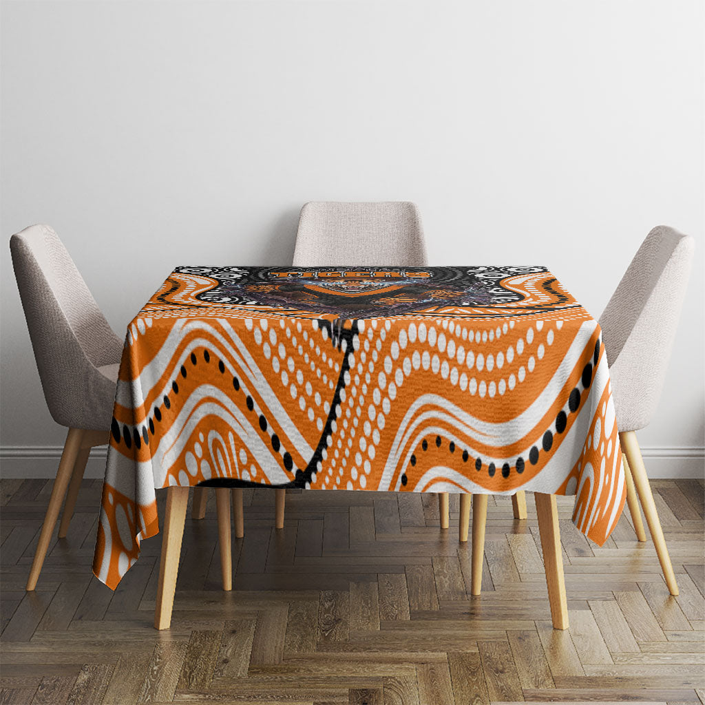Wests Tigers Tablecloth The Scream of Lightning Eyes - Indigenous Dot Ripping Effect