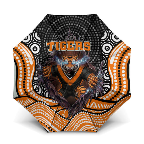 Wests Tigers Umbrella The Scream of Lightning Eyes - Indigenous Dot Ripping Effect