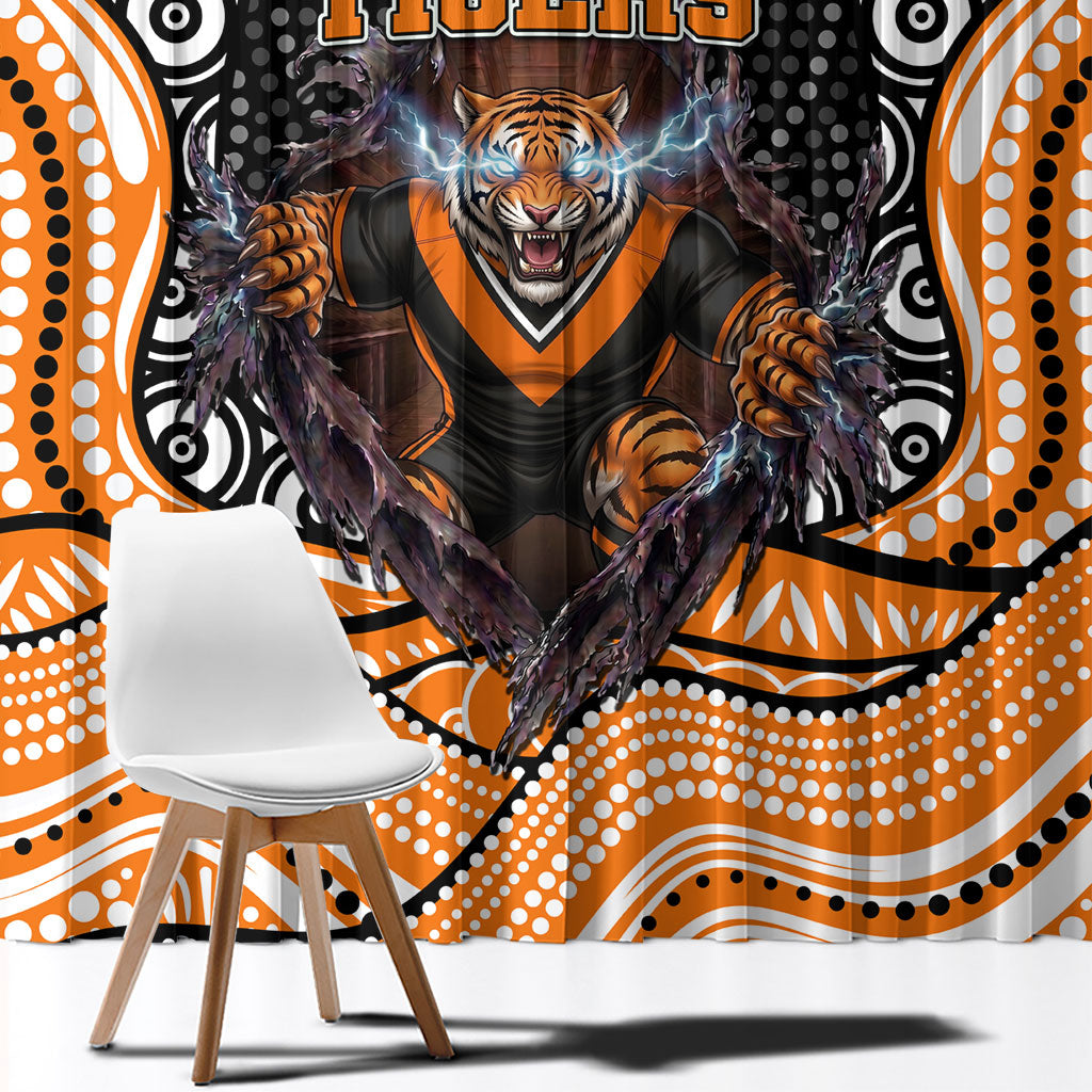Wests Tigers Window Curtain The Scream of Lightning Eyes - Indigenous Dot Ripping Effect