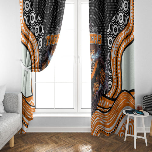 Wests Tigers Window Curtain The Scream of Lightning Eyes - Indigenous Dot Ripping Effect