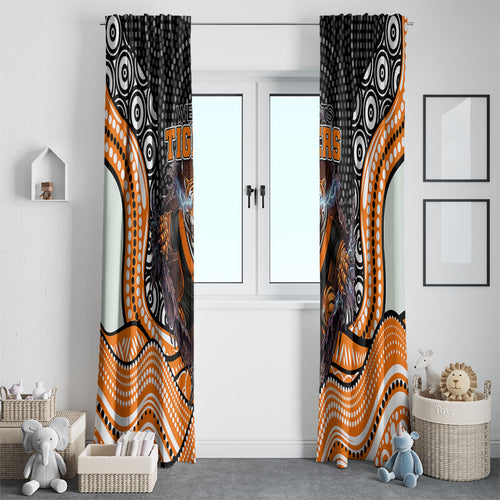 Wests Tigers Window Curtain The Scream of Lightning Eyes - Indigenous Dot Ripping Effect