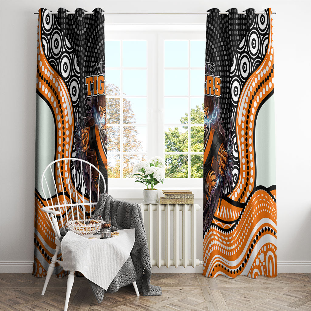 Wests Tigers Window Curtain The Scream of Lightning Eyes - Indigenous Dot Ripping Effect
