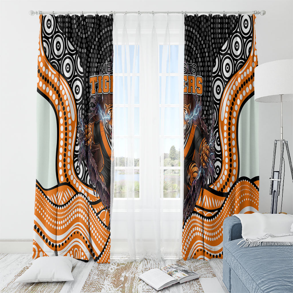 Wests Tigers Window Curtain The Scream of Lightning Eyes - Indigenous Dot Ripping Effect