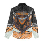 Wests Tigers Women Casual Shirt The Scream of Lightning Eyes - Indigenous Dot Ripping Effect