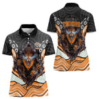 Wests Tigers Women Polo Shirt The Scream of Lightning Eyes - Indigenous Dot Ripping Effect