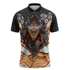 Wests Tigers Zipper Polo Shirt The Scream of Lightning Eyes - Indigenous Dot Ripping Effect