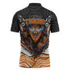 Wests Tigers Zipper Polo Shirt The Scream of Lightning Eyes - Indigenous Dot Ripping Effect