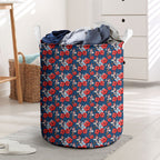 Sydney Roosters Laundry Basket Tropical Hibiscus Floral Seamless Rugby Mascot