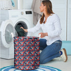 Sydney Roosters Laundry Basket Tropical Hibiscus Floral Seamless Rugby Mascot
