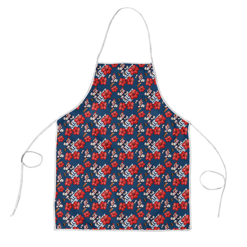 Sydney Roosters Apron Tropical Hibiscus Floral Seamless Rugby Mascot