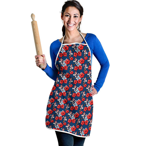 Sydney Roosters Apron Tropical Hibiscus Floral Seamless Rugby Mascot