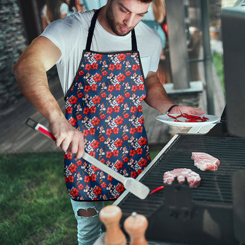Sydney Roosters Apron Tropical Hibiscus Floral Seamless Rugby Mascot