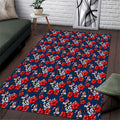 Sydney Roosters Area Rug Tropical Hibiscus Floral Seamless Rugby Mascot
