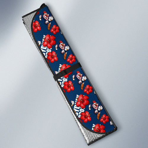 Sydney Roosters Auto Sun Shade Tropical Hibiscus Floral Seamless Rugby Mascot