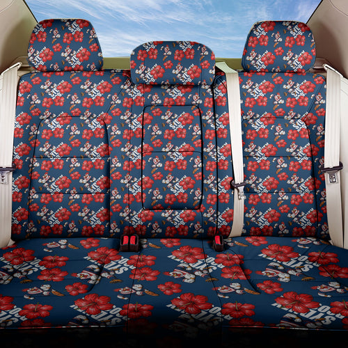 Sydney Roosters Back Car Seat Cover Tropical Hibiscus Floral Seamless Rugby Mascot
